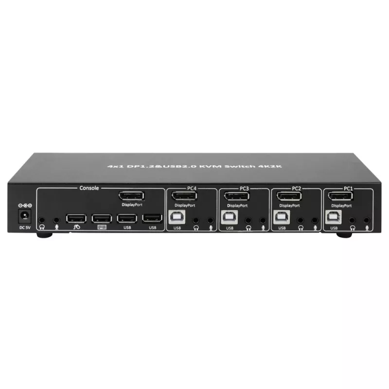 Techly IDATA DP-KVM4 KVM Switch Rack Mount Μαύρο