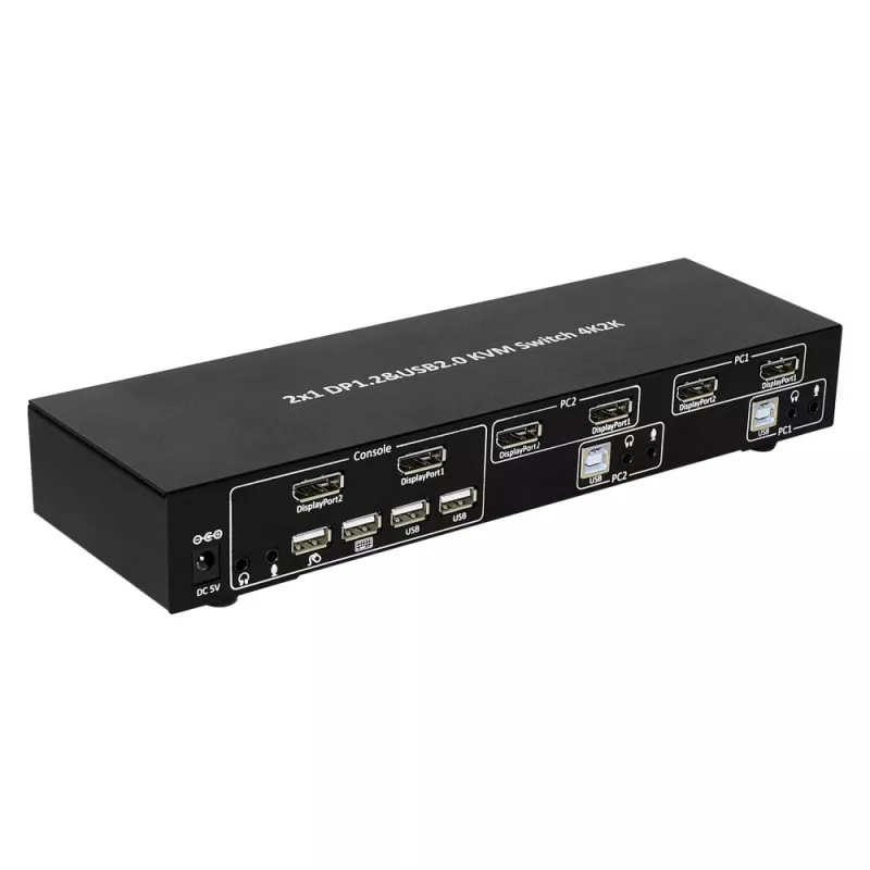 Techly IDATA DP-KVM4 KVM Switch Rack Mount Μαύρο