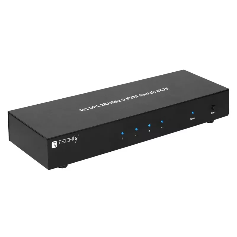 Techly IDATA DP-KVM4 KVM Switch Rack Mount Μαύρο