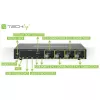 Techly IDATA DP-KVM4 KVM Switch Rack Mount Μαύρο