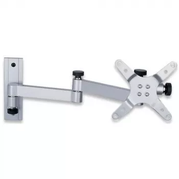 Techly ICA-LCD 104 βάση τοίχου για LCD 13–30 ιντσών, 3 αρθρώσεις, με κλίση και περιστροφή, έως 15 kg, VESA 75x75/100x100, ασημί