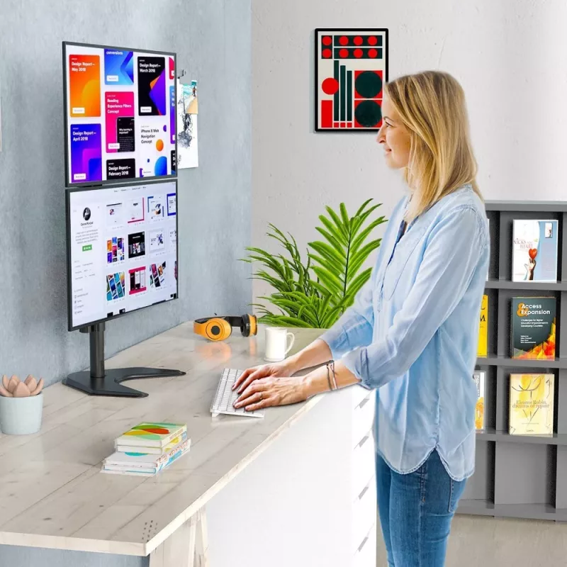 Techly ICA-LCD 2520V Βάση οθόνης / Stand 68.6 cm (27 ίντσες) Γραφείου Μαύρη