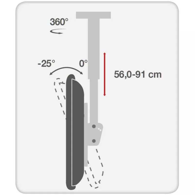 Techly 37-70 Τηλεσκοπική βάση οροφής Universal LED TV LCD Βάση ICA-CPLB 946S