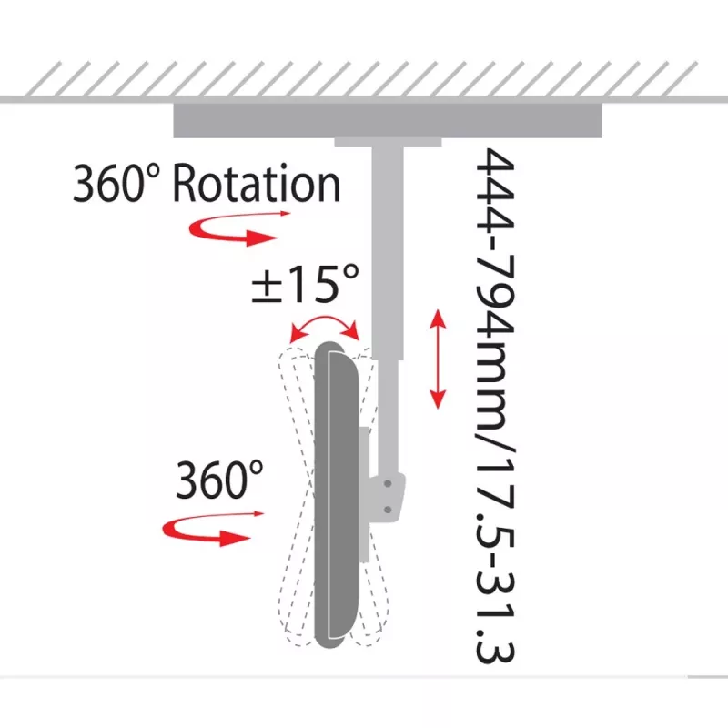 Βάση TV Techly ICACPLB906 94 cm (37 ίντσες) Μαύρη