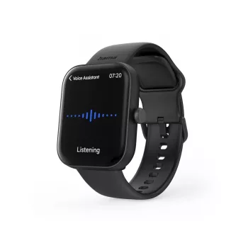 Smartwatch Hama Fit Watch 5000, οθόνη TFT 1,65 ιντσών (4,19 cm), 47 mm, λειτουργία τηλεφώνου, καρδιακός ρυθμός, IP68, Bluetooth, μαύρο