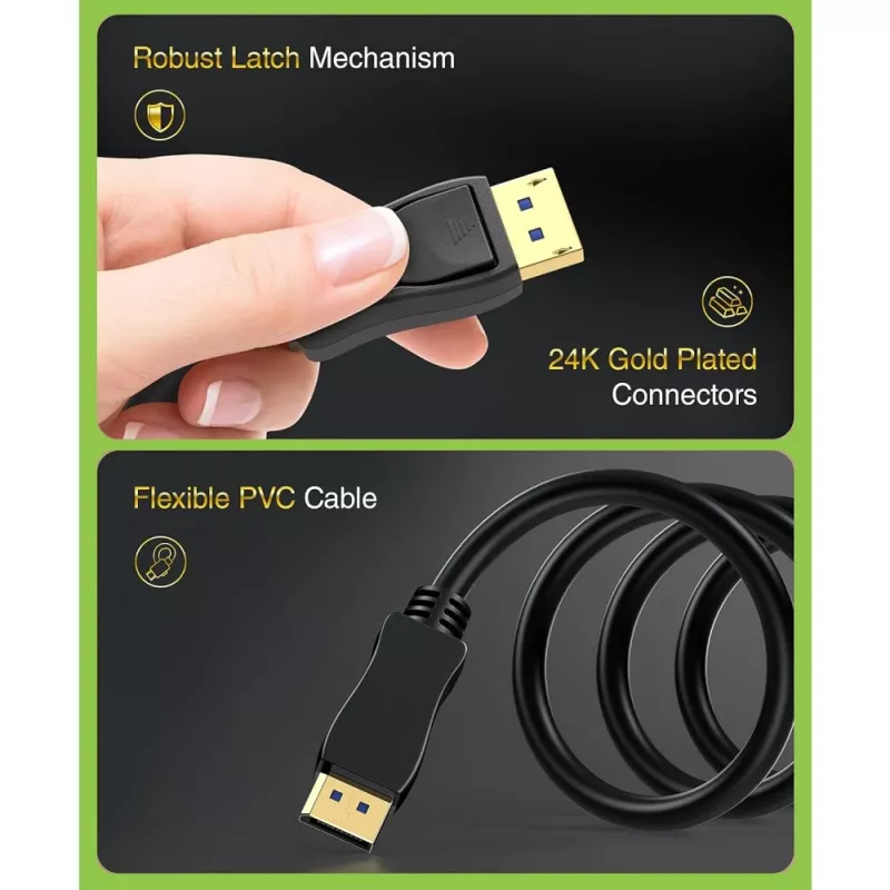 Καλώδιο DisplayPort Techly ICOC-DSP-A21-020 2 m Μαύρο