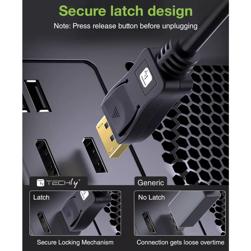 Καλώδιο DisplayPort Techly ICOC-DSP-A21-020 2 m Μαύρο