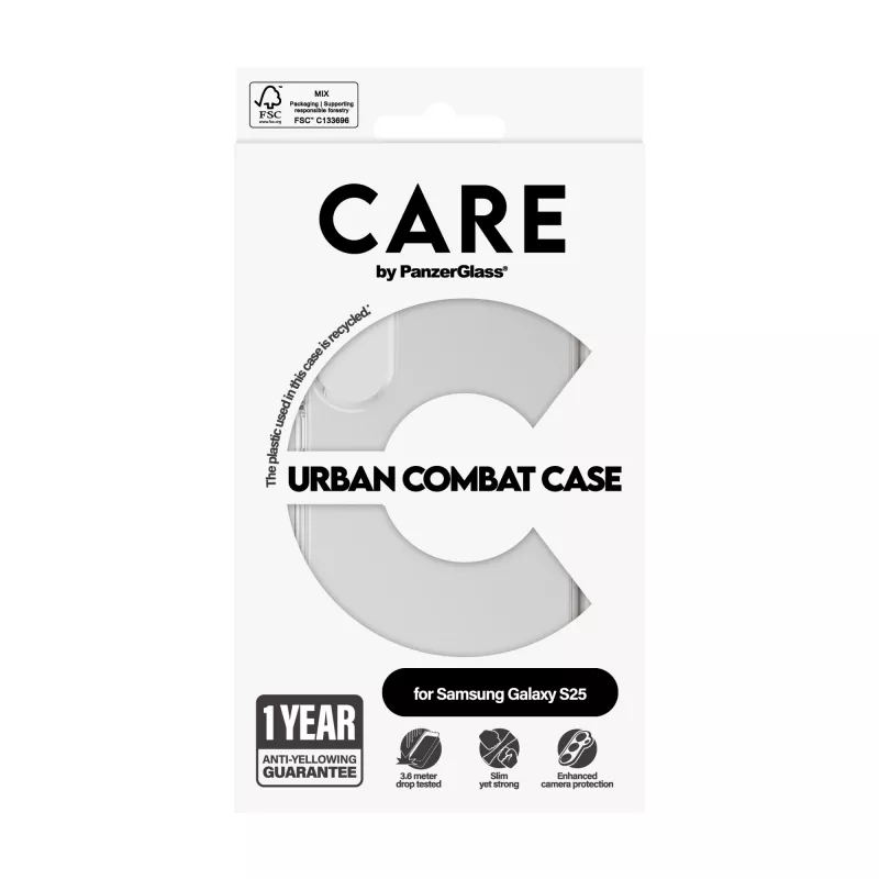 Θήκη PanzerGlass Samsung Galaxy S25 Transparent Urban Combat Clear Frame