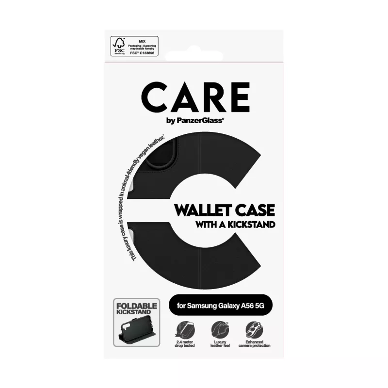 Wallet Case PanzerGlass Samsung Galaxy A56 5G Μαύρη με Kickstand
