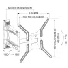 Techly ICA-PLB 271M επιτοίχια βάση τηλεόρασης 25-52 ιντσών, περιστρεφόμενη και με κλίση, λεπτή, 40 kg, μαύρη