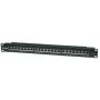 Intellinet Patch Panel, Cat6, FTP, 24-Port, 1U, θωρακισμένο, 90° Top-Entry LSA-Leisten, Μαύρο
