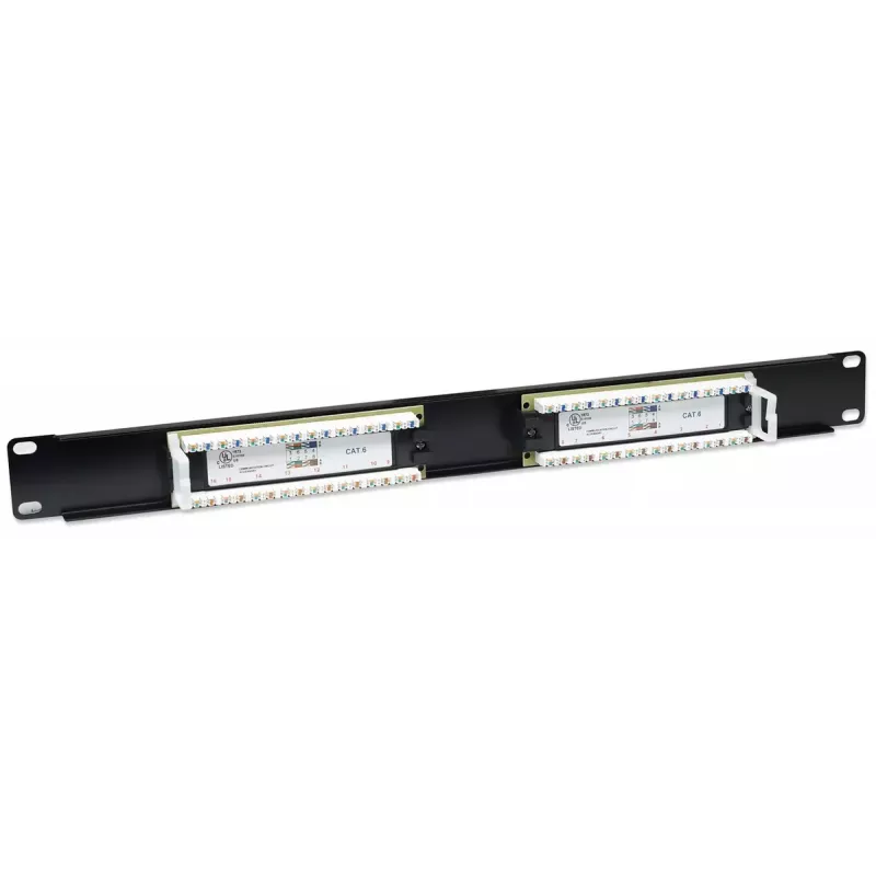 Intellinet Patch Panel, Cat6, UTP, 16-Port, 1U, Μαύρο