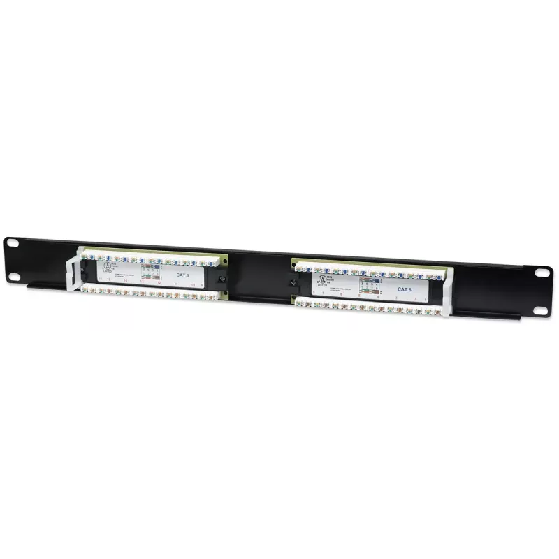Intellinet Patch Panel, Cat6, UTP, 16-Port, 1U, Μαύρο