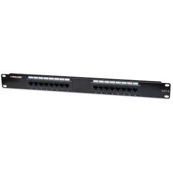 Intellinet Patch Panel, Cat6, UTP, 16-Port, 1U, Μαύρο