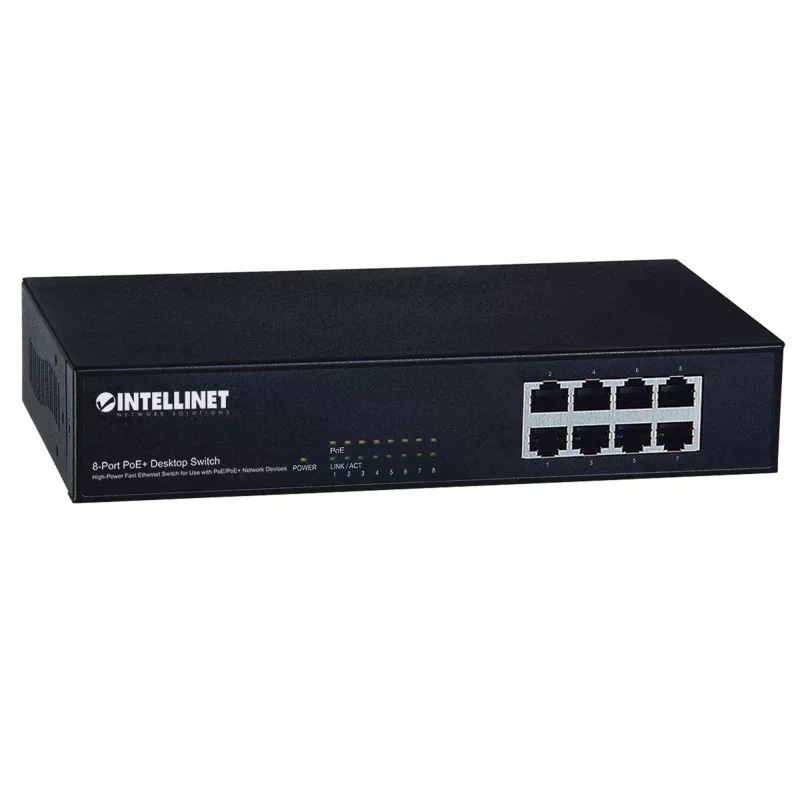 Switch, Intellinet 8-Port Fast Ethernet PoE+ Switch, 8 x θύρες PoE, 1,6 Gbit/s