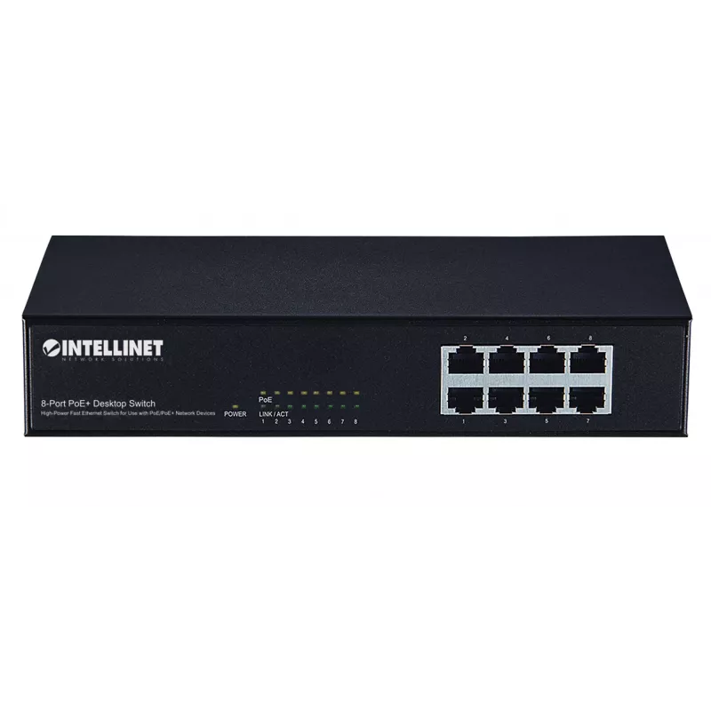 Switch, Intellinet 8-Port Fast Ethernet PoE+ Switch, 8 x θύρες PoE, 1,6 Gbit/s