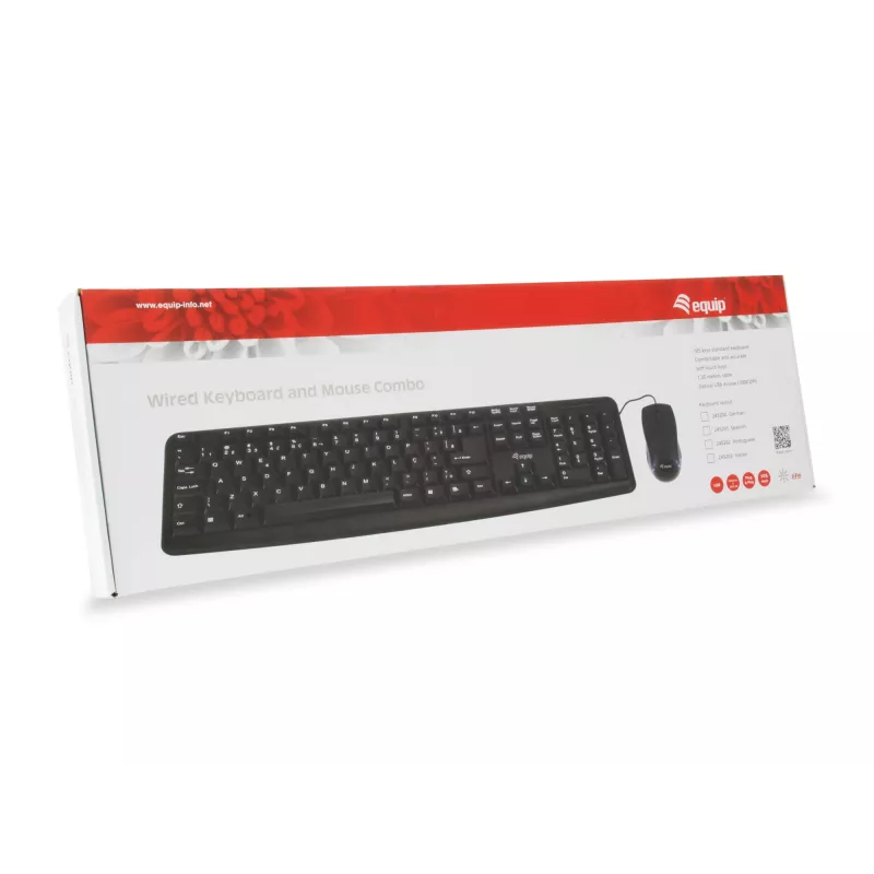 Equip 245200 Πληκτρολόγιο Ποντίκι περιλαμβάνεται Γραφείο USB QWERTZ Γερμανικό Μαύρο