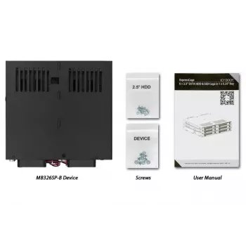 Disk Array Icy Dock MB326SP-B 0 TB Rack 1U Μαύρο