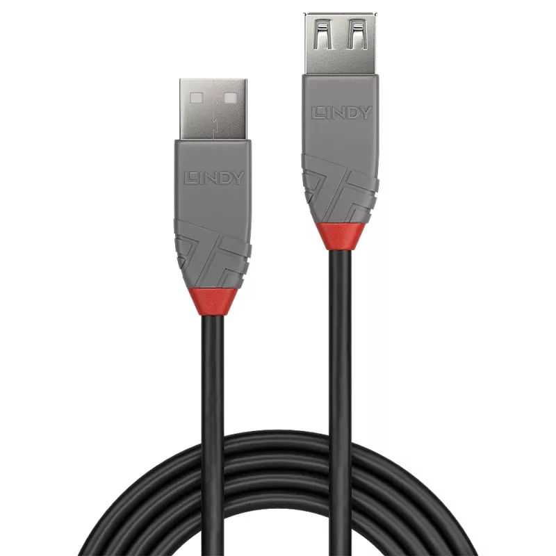 Καλώδιο επέκτασης Lindy 2m USB 2.0 Type-A, Anthra Line
