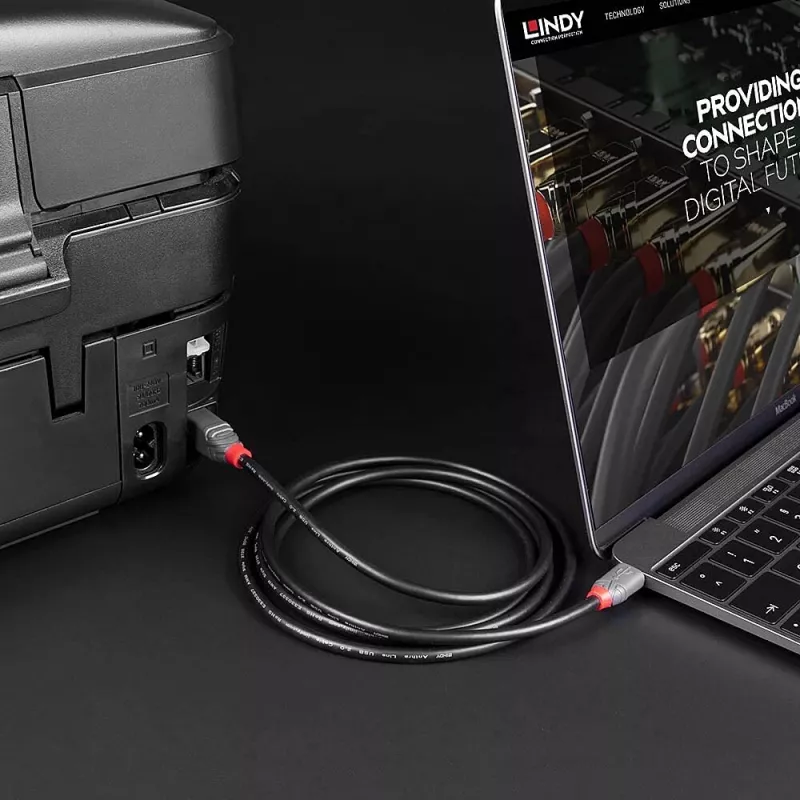 Lindy 36943 καλώδιο USB 2.0 Type-C σε Type-B, Anthra Line, 3 m, 480 Mbit/s, μαύρο