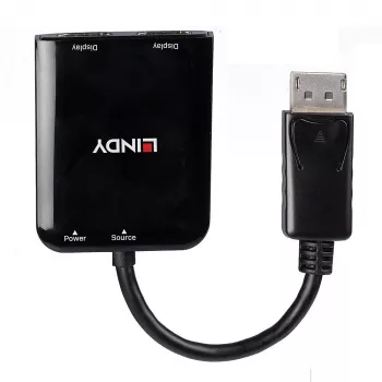 Lindy 38430 Hub διασύνδεσης DisplayPort 21600 Mbit/s Μαύρο