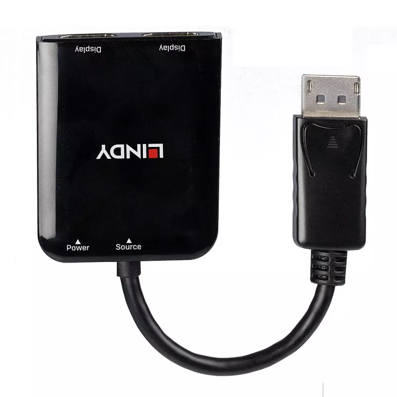 Lindy 38430 Hub διασύνδεσης DisplayPort 21600 Mbit/s Μαύρο