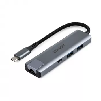 Lindy Hub USB 3.2 Gen 2 Type-C & Gigabit Ethernet