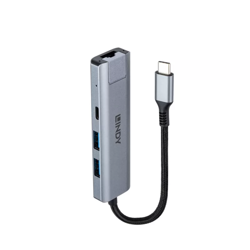 Lindy Hub USB 3.2 Gen 2 Type-C & Gigabit Ethernet