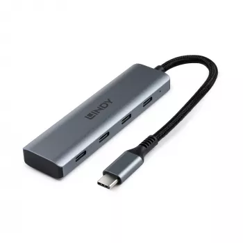 Lindy 43414 διανομέας USB 3.2 Gen 2 Type-C 4 θυρών, 4x USB-C, επιτραπέζιος