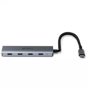 Lindy 43414 διανομέας USB 3.2 Gen 2 Type-C 4 θυρών, 4x USB-C, επιτραπέζιος