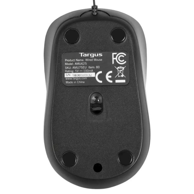 Targus AMU75EU ποντίκι ταξιδιού αμφίχειρο USB Type-A Blue Trace 1000 DPI