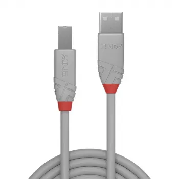 Lindy 1m καλώδιο USB 2.0 Type-A σε B, Anthra Line, γκρι