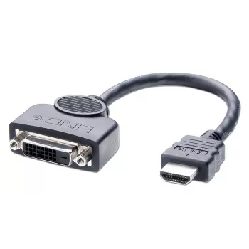 Lindy καλώδιο προσαρμογέα DVI-D υποδοχή σε HDMI βύσμα, 0,2 m