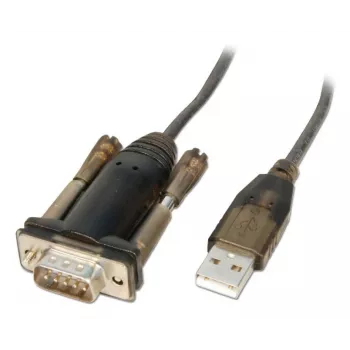 Lindy μετατροπέας USB σε σειριακό Lite, γκρι, διαφανές, 1,5 m, USB Type-A, RS-232, βύσμα, βύσμα