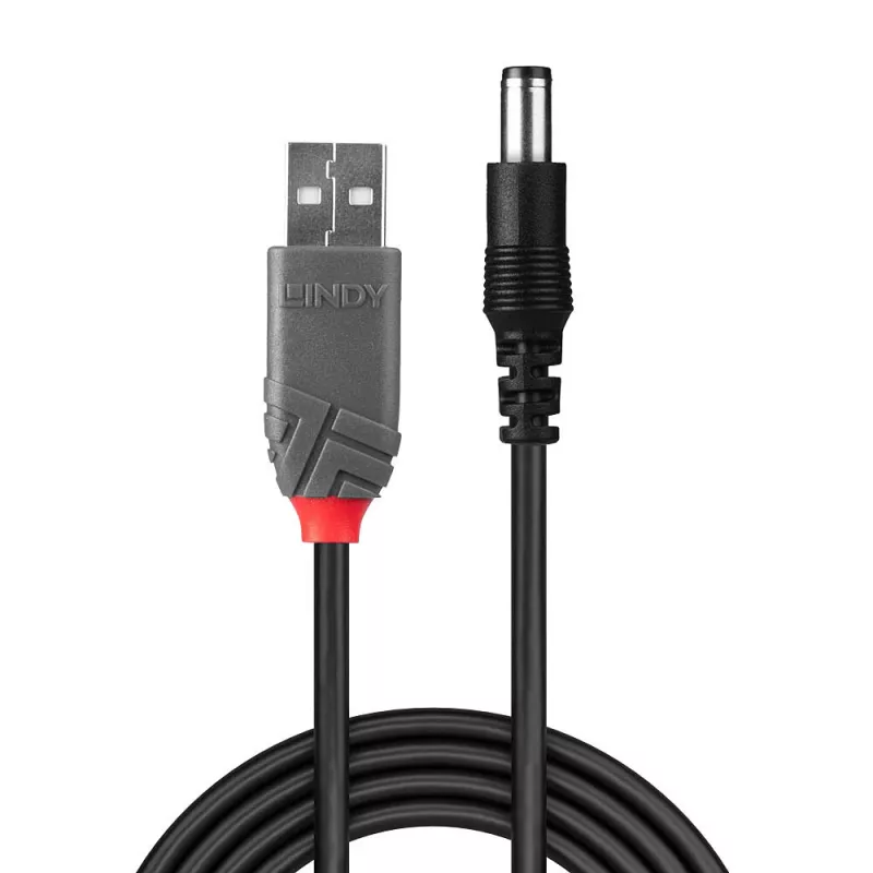 Lindy καλώδιο USB 2.0 Type-A σε 5,5 mm DC, 1,5 m