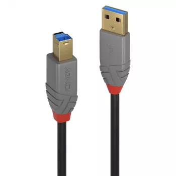 Lindy 2m καλώδιο USB 3.2 Type-A σε B, 5Gbps, Anthra Line