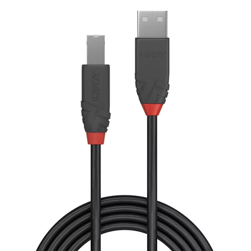 Lindy 0,2 m καλώδιο USB 2.0 Type-A σε B, Anthra Line