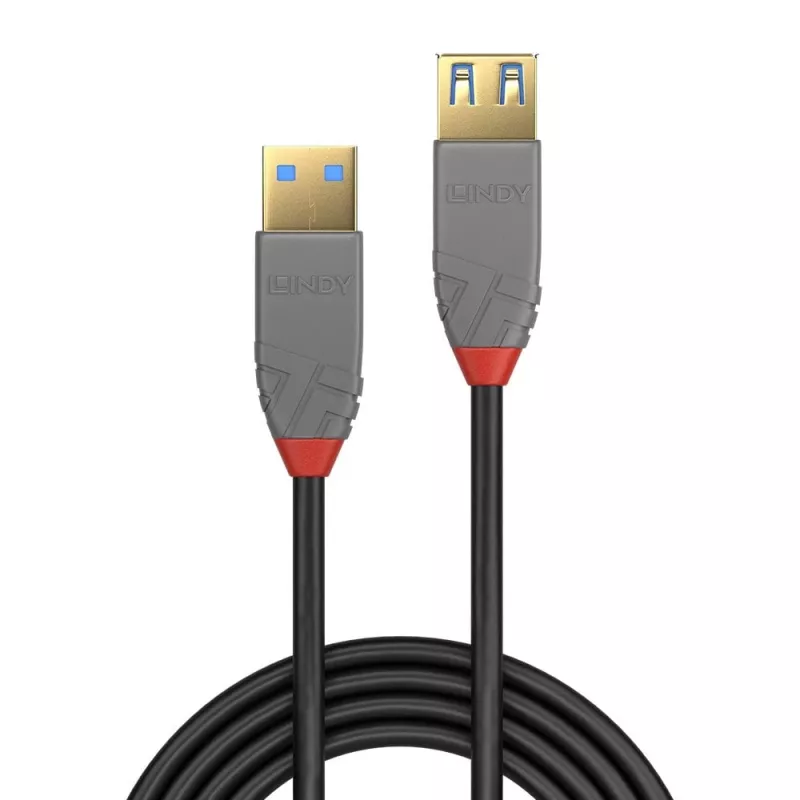 Lindy 1m καλώδιο επέκτασης USB 3.2 Type-A, 5Gbit/s, Anthra Line
