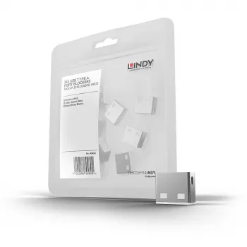 Port blocker Lindy USB Port Blocker (χωρίς κλειδί) συσκευασία 10 τεμ. χρώμα λευκό