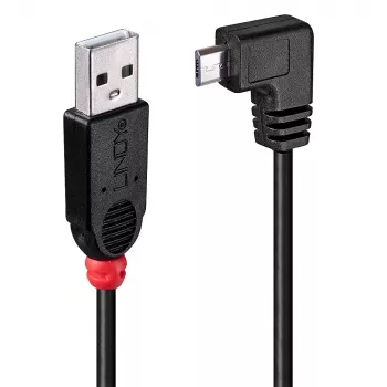 Lindy 1m καλώδιο USB 2.0 - Type-A σε Micro-B, με γωνία 90 μοιρών