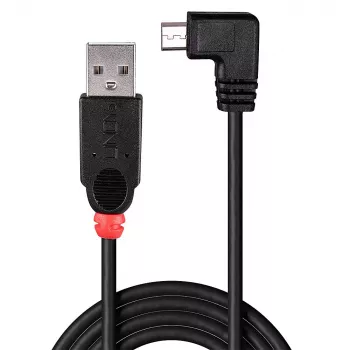 Lindy 1m καλώδιο USB 2.0 - Type-A σε Micro-B, με γωνία 90 μοιρών