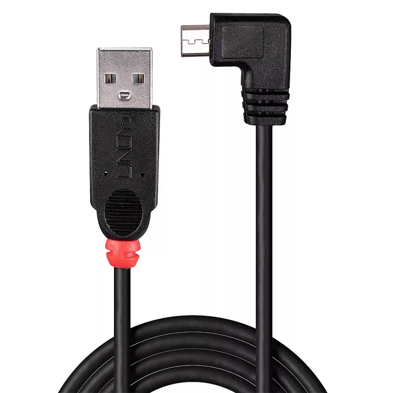 Lindy 1m καλώδιο USB 2.0 - Type-A σε Micro-B, με γωνία 90 μοιρών