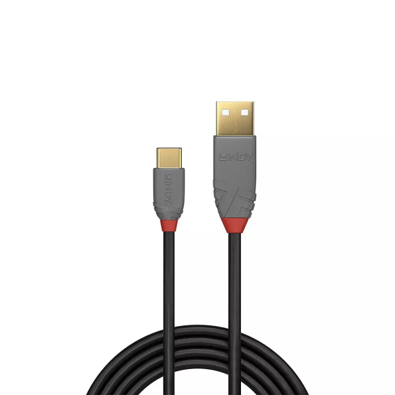 Lindy 1m καλώδιο USB 2.0 Type-A σε C, Anthra Line