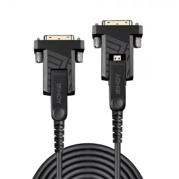 Lindy 100m καλώδιο Fibre Optic Hybrid Micro-HDMI 18G με αφαιρούμενα βύσματα HDMI και DVI