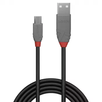 Lindy καλώδιο USB 2.0 Type-A σε Micro-B, 0,2m, Anthra Line