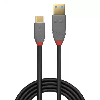 Lindy 1,5m καλώδιο USB 3.2 Type-A σε C, 10 Gbit/s, 5 A, PD, Anthra Line