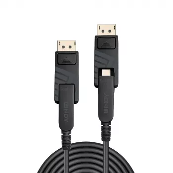 Lindy 20m καλώδιο Fibre Optic Hybrid Mini DisplayPort 1.4 με αφαιρούμενους συνδέσμους DP