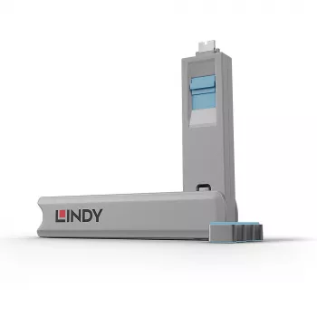 Αποκλεισμός θυρών Lindy USB Type-C Port Blocker Key συσκευασία 4 τεμ. μπλε