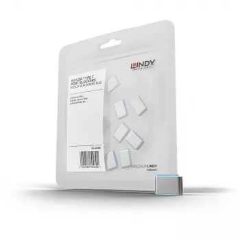 Portblocker Lindy USB Type-C Port Blocker χωρίς κλειδί συσκευασία 10 τεμ. μπλε
