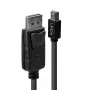 Lindy 41647 καλώδιο Mini DisplayPort σε DisplayPort, αρσενικό/αρσενικό, DP 1.2, 4K 4096x2160, με ασφάλιση, 3 m, μαύρο